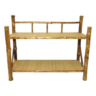 Antique English Bamboo Shelf Stand For Sale