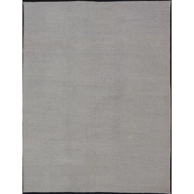 Reversible Large Modern Thick Flat Weave Rug in Minimalist Design With Khaki & Neutrals For Sale - Image 12 of 12