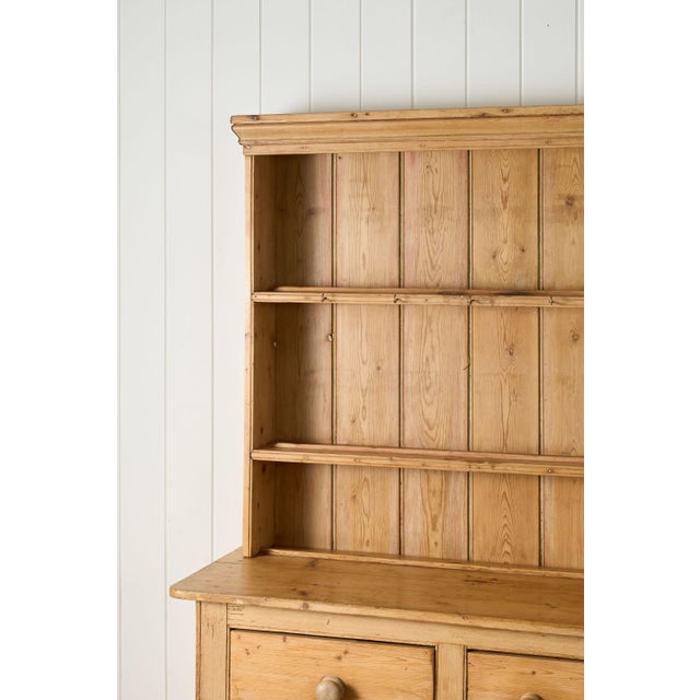 19th Century English Victorian Pine Dresser Base With Topper For Sale - Image 15 of 17