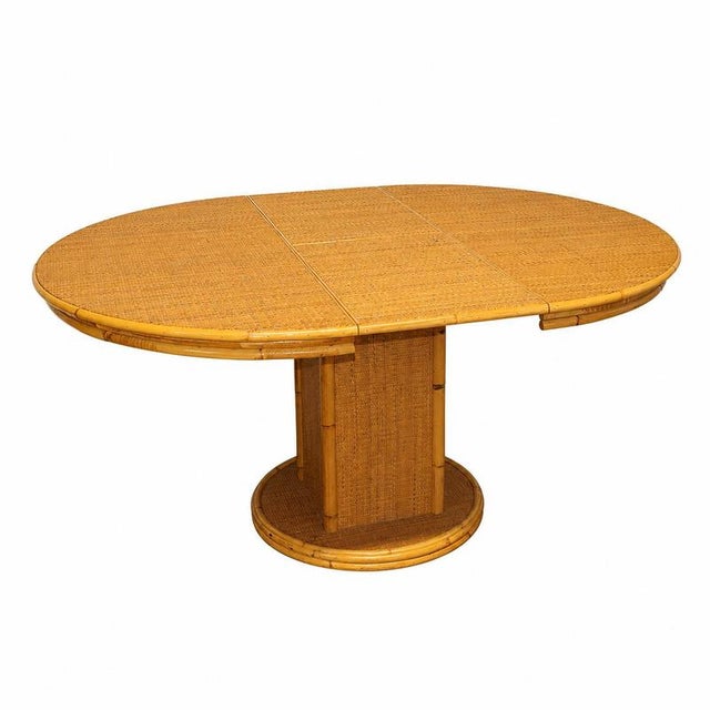 Vintage Extendable Rattan Dining Table, 1970s For Sale - Image 14 of 15