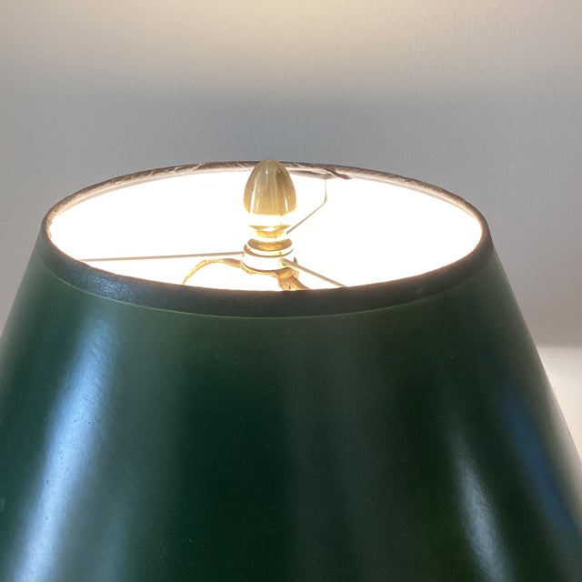 Hollywood Regency Vintage Hollywood Regency Style Lamp Crystal Tiered Ribbed Glass With Bronze Fittings Circa 1940 For Sale - Image 3 of 12