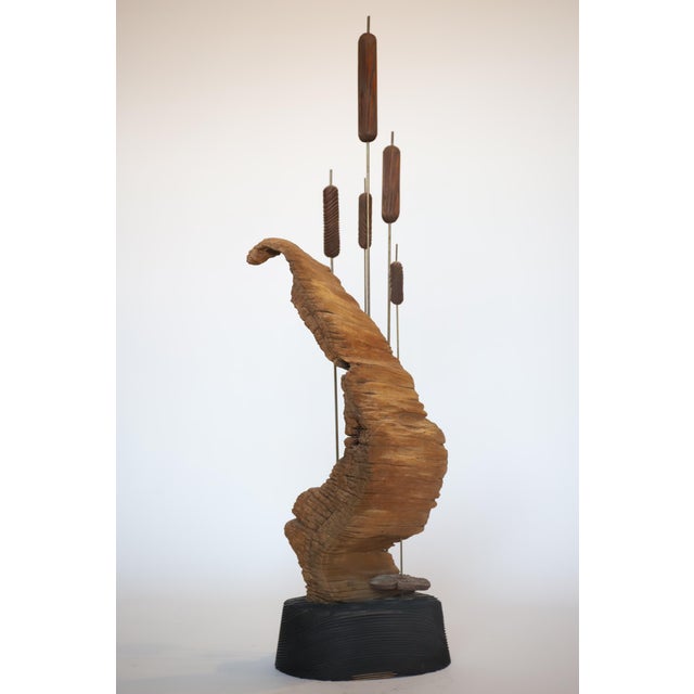 Mid-Century Modern Midcentury Cat Tail and Driftwood Witco Style Sculpture For Sale - Image 3 of 14