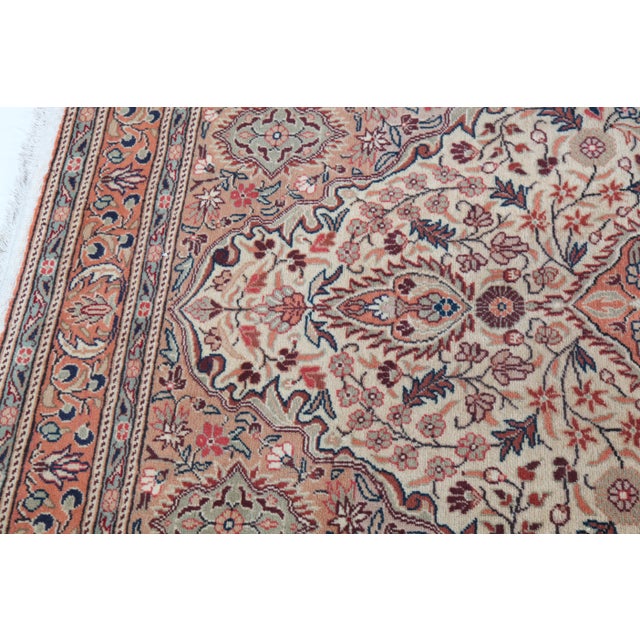 Vintage Turkish Hand Knotted Area Rug With Central Floral Medallion -4' X 6' For Sale - Image 10 of 10