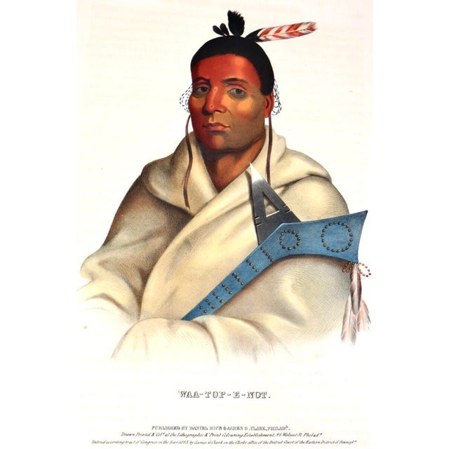 Completely original and full page folio from the McKenney and Hall iconic three volume series "Indian Tribes of North...