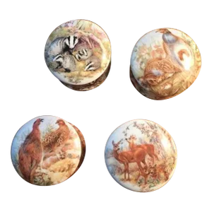 Set of 4 1990s Porcelain Newhall Staffordshire Boxes
