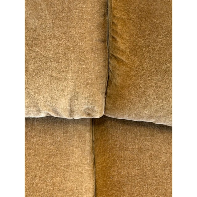 Brown 1970s Solid Oak Sling Loveseat in Mohair For Sale - Image 8 of 18