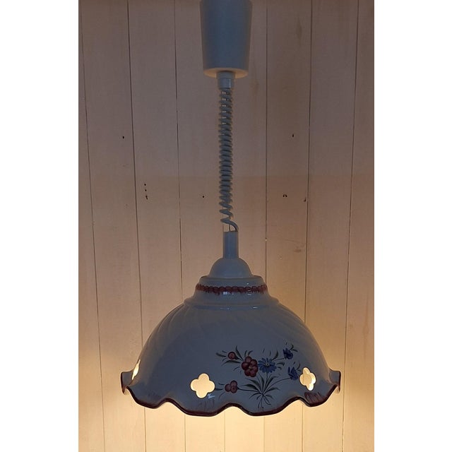 Ceramic Vintage Rustic Ceiling Lamp with Ceramic Shade, 1980s For Sale - Image 7 of 7