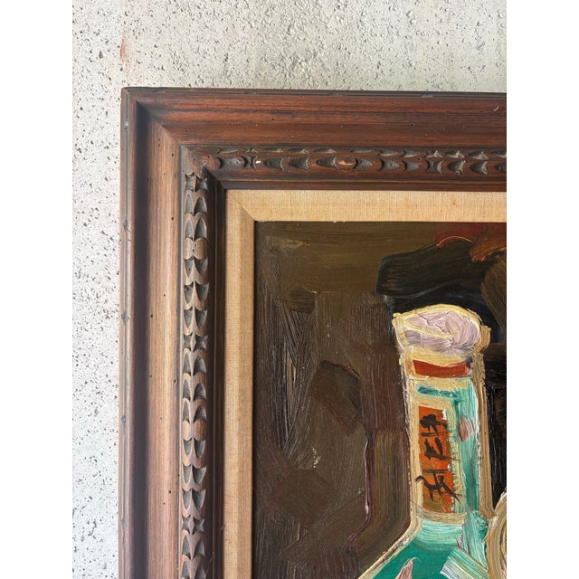 1960s American Modernist Impasto Still Life Oil Painting, Signed For Sale In Miami - Image 6 of 7