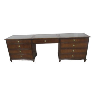 1980s Kittinger Four Piece Office Desk Set/File Chest Mahogany For Sale