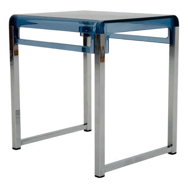 Space Age Blue Side Table by Marc Berthier for Prisunic, 1970s For Sale