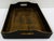 Wood Antique Japanese Kanji Calligraphy Wood Serving Tray Obon With Stamp Signature For Sale - Image 7 of 11