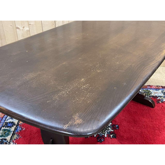 Tan Vintage Table in Elm from Ercol, 1970s For Sale - Image 8 of 12