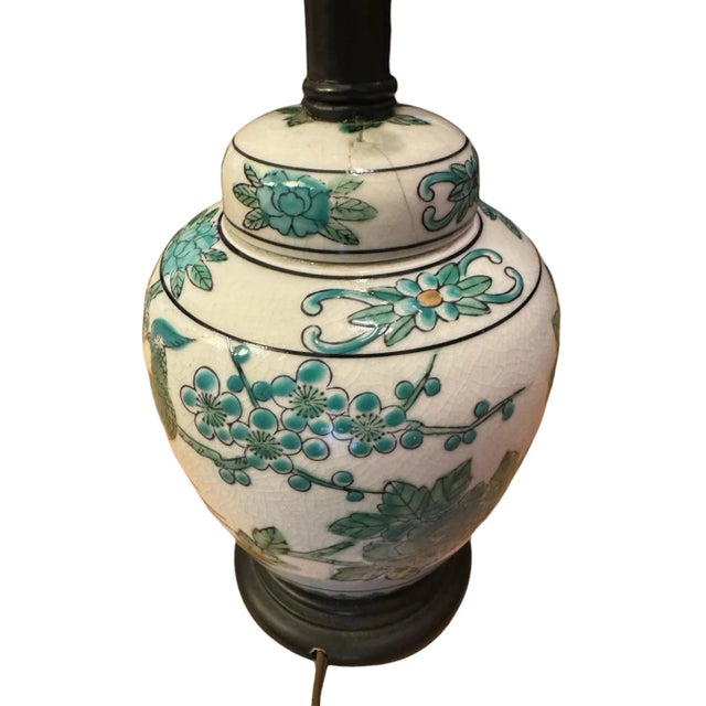 Mid 20th Century Antique Japanese Imari Ginger Jar Lamp For Sale - Image 5 of 7