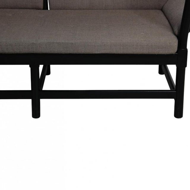 Black Spoke-Back Sofa in Grey Fabric by Børge Mogensen, 2000s For Sale - Image 10 of 18