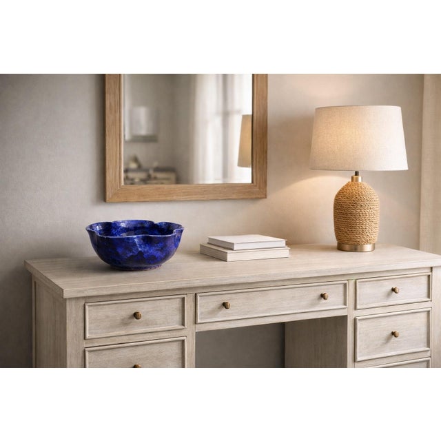 Signed Koski Studio Pottery Bowl, 2003 – Cobalt Crystalline Glaze – Sculptural Decorative Centerpiece For Sale - Image 4 of 6