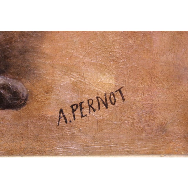Pair of 19th Century French Pendant Cat Oil on Canvas Paintings Signed A. Pernot For Sale - Image 15 of 18
