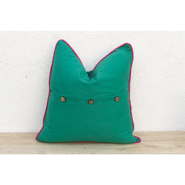 Bela Green Dotted Ahir Handloom Pillow For Sale - Image 4 of 5