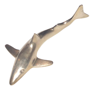 Vintage Brass Shark Figurine