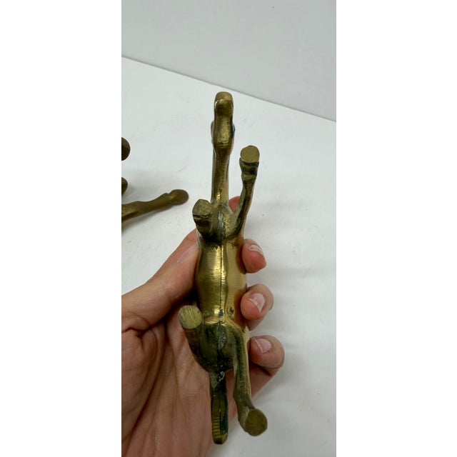 Vintage Solid Brass Mare & Foal Figurines (Pair) For Sale - Image 9 of 9