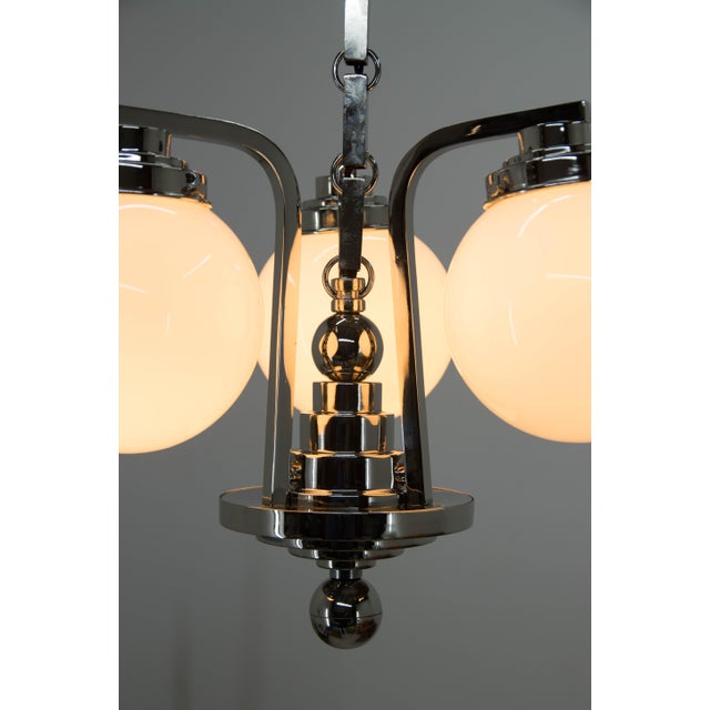 Art Deco 3-Arm Chandelier, 1920s For Sale - Image 6 of 13