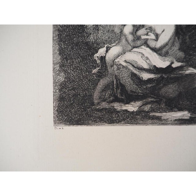 Narcisse Diaz De La Pena, Nymph and Love,1873, Engraving For Sale - Image 4 of 7