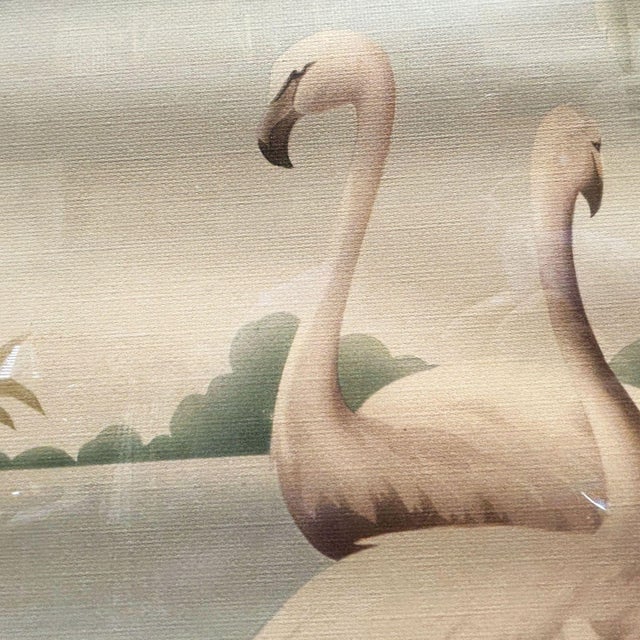 Mid Century White Flamingo Lithograph Print by Turner in Mirror Frame For Sale - Image 4 of 8
