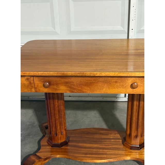 Burnt Umber Antique American Empire Library Writing Desk For Sale - Image 8 of 11