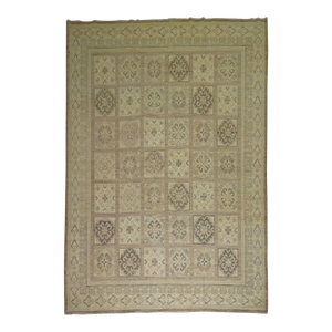 Neutral Vintage Zabihi Collection Room Size Khotan Rug