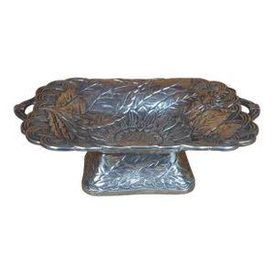 1983 Haldon Group Aluminum Footed Sunflower Basket Pedestal Compote