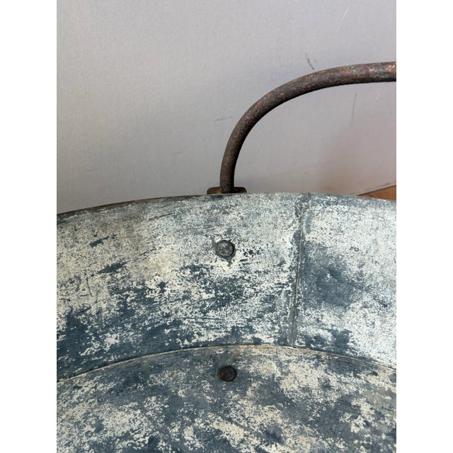 Metal Early 20th Century Industrial Farmhouse Hanging Metal Basin For Sale - Image 7 of 12