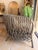 Contemporary Arteriors Taupe Leather and Rattan Lounge Chair For Sale - Image 3 of 7