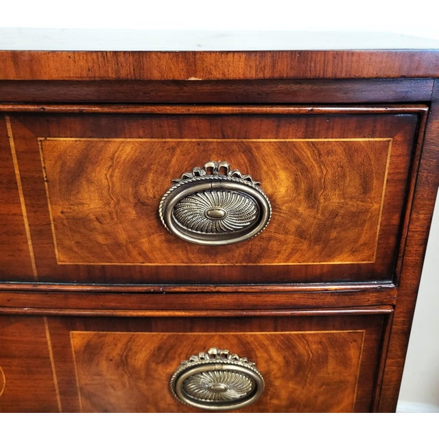 Vintage English Regency Style Carved Walnut Commode Chest by Theodore Alexander For Sale - Image 14 of 18