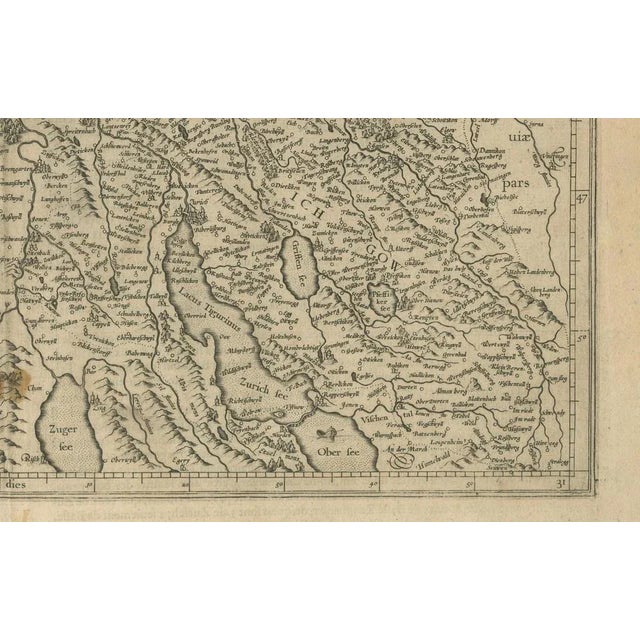Map of Zurich and Basel Region by Mercator, 1600 For Sale - Image 4 of 11