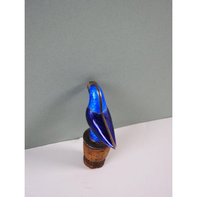 Silver & Enameled Bird Bottle Pourer Chairish