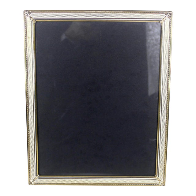 1950’s 8”x10” Rectangular Brass Table Top Photograph Frame, Easel Back For Sale