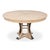 Bleached wood and dark iron bands give the open pedestal definition while keeping the overall palette light. A curved...