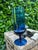 Glass 1960s Mid Century Modern Empoli Deep Teal Blue Optic Art Glass Vase With Pedestal - Italian Mouth Blown Empoli For Sale - Image 7 of 12