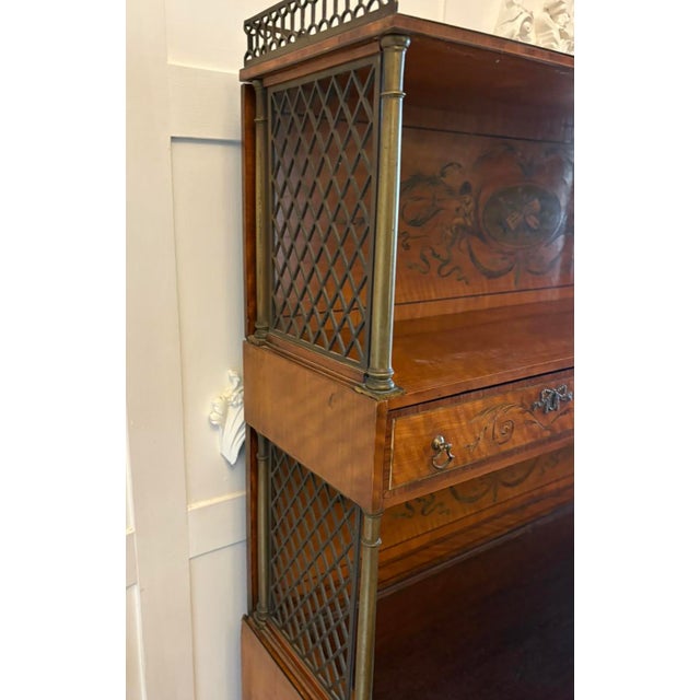 Antique Georgian Sheraton Satinwood Marquetry Inlaid Display Cabinet, 1800 For Sale - Image 13 of 18