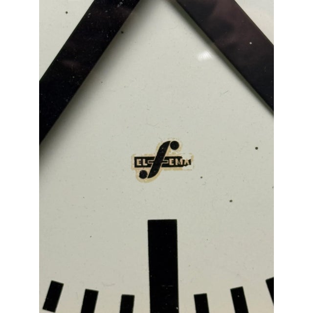 Metal Large East German Industrial Factory Clock from Elfema, 1960s For Sale - Image 7 of 9