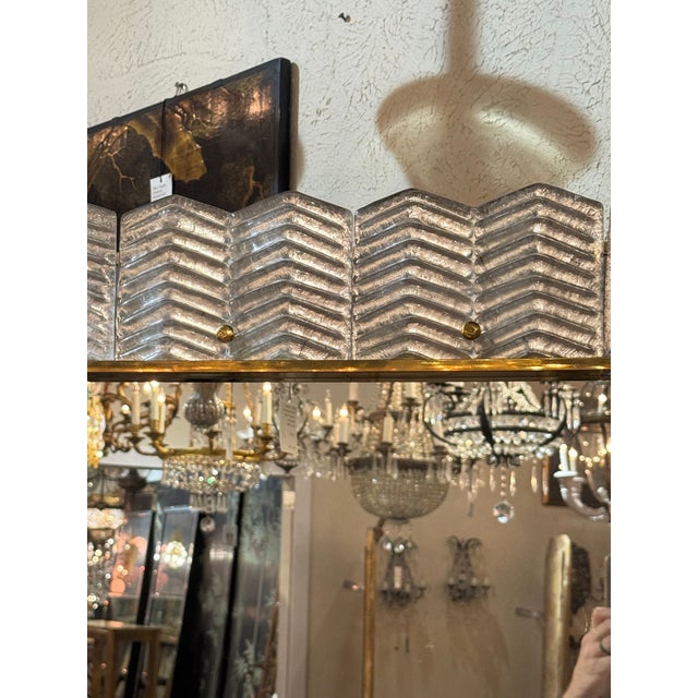 Early 21st Century Murano Silver Glass Zigzag Mirror For Sale - Image 5 of 8