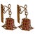 Pair of Italian Rattan + Bamboo Sconces with Red Diffusers, 1970s For Sale