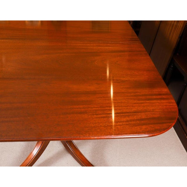 Vintage Triple Pillar Dining Table and Chairs by William Tillman, 1980s, Set of 15 For Sale - Image 10 of 15