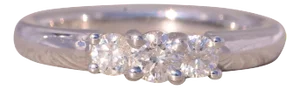 The Kelowna: Three Stone Natural Diamond Ring in White Gold