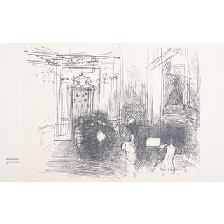 Raoul Dufy, Intérieur d'un salon Parisien, Lithograph For Sale