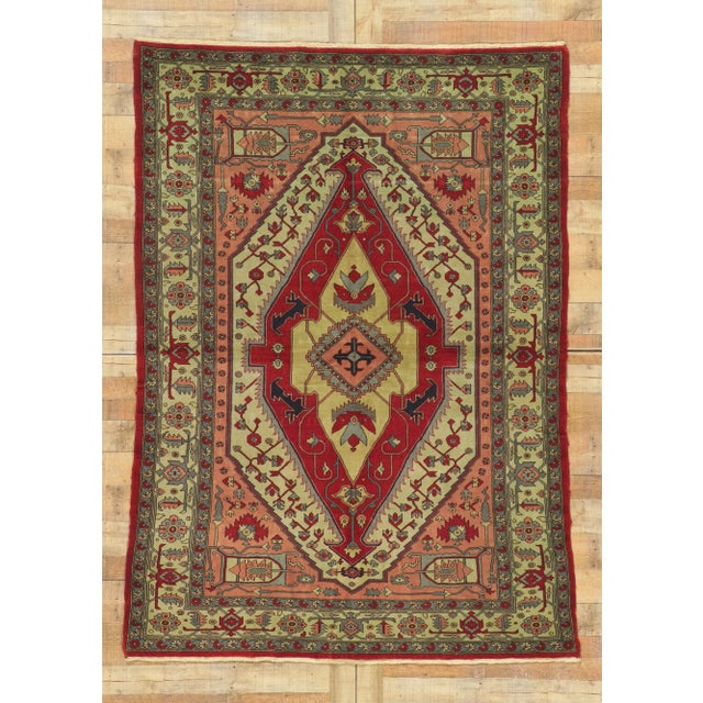 Vintage Egyptian Serapi Rug - 05'09 X 07'07 For Sale - Image 9 of 10