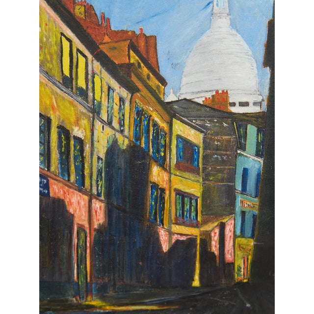 Vintage Montmartre Street Scene Painting by N. Krims For Sale In Los Angeles - Image 6 of 9