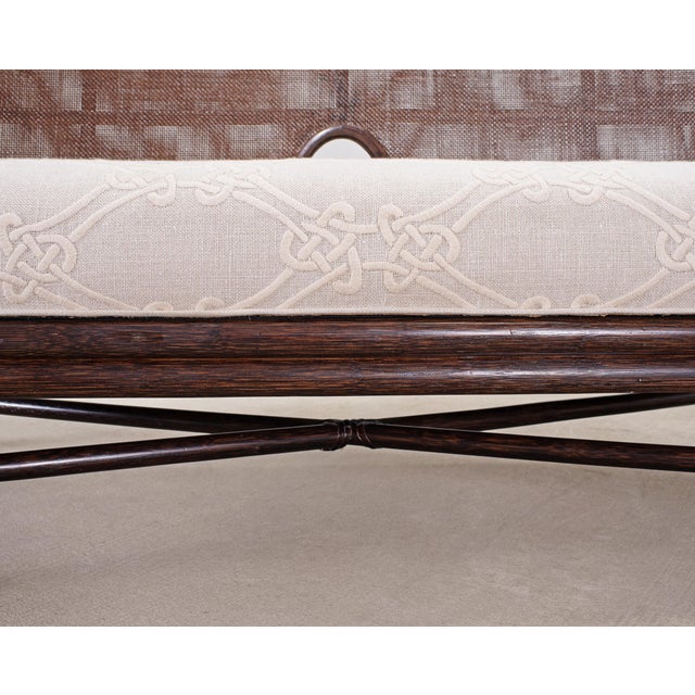 Barbara Barry for McGuire Rattan Cane Settee and Armchair For Sale - Image 12 of 18