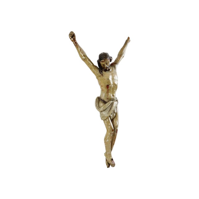 Anriquw Polychrome Wooden Corpus Christi Sculpture, 1700s For Sale - Image 10 of 15