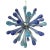 Black Murano Glass Sputnik Chandelier, Blue Air Drops, With Chromed Metal Frame For Sale - Image 8 of 12