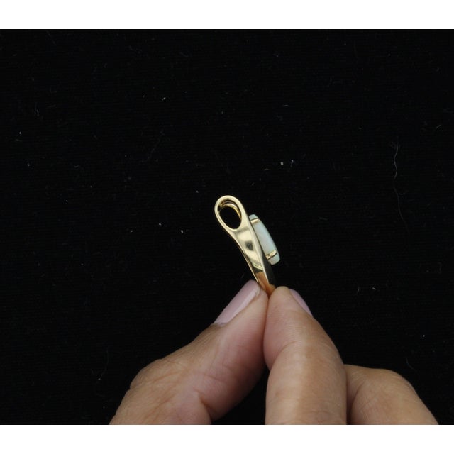 Oval Opal Necklace with Gold Accent 14k Yellow Gold 16" For Sale - Image 4 of 4